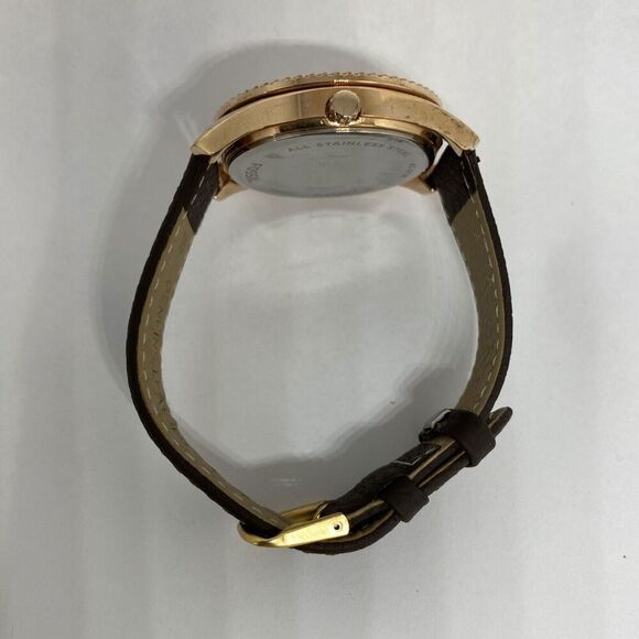 Fossil Stella ES3816 Women's Browns Leather Silver Analog Dial Quartz Watch LW76 - Picture 11 of 12